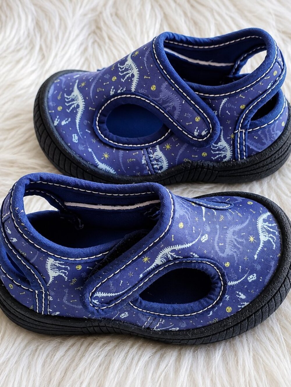 Oomphies Blue Boy's Splash Dino's Shoes SZ 5